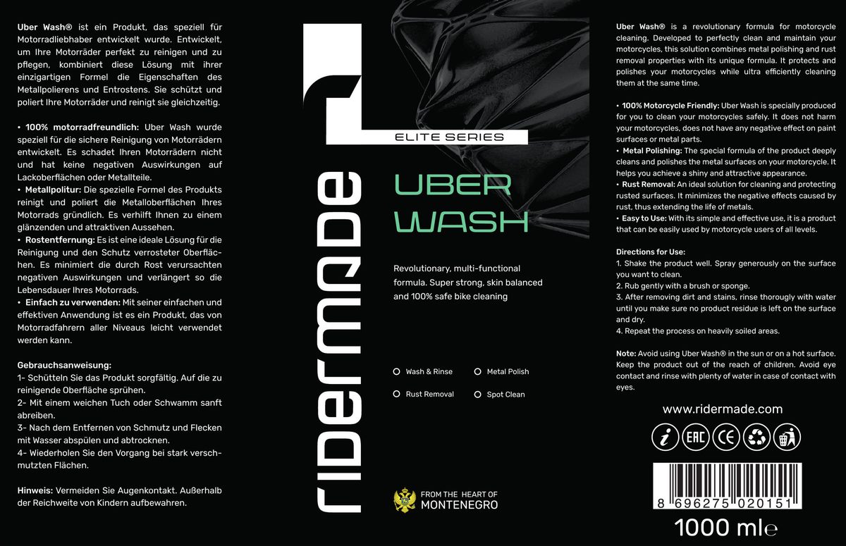 Label design by Batuhan Emir Alkan: Uber Wash label artwork